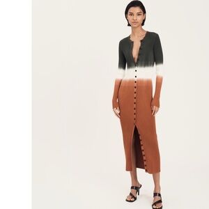 Derek Lam 10 Crosby Tianna Rib Knit Long Sleeve Sweater Dress XS EUC